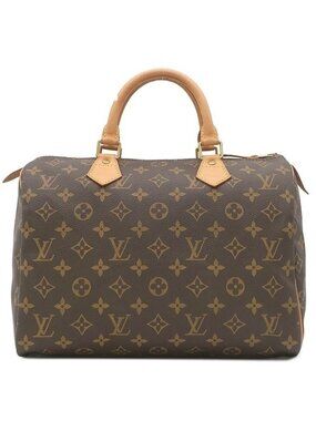 Louis Vuitton Handbag Speedy 30 Monogram Canvas Gold Brown